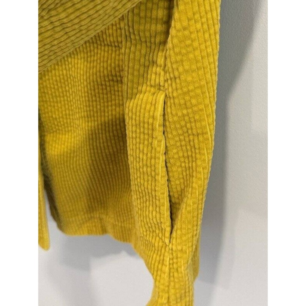 J Jill Chartreuse Corduroy Button Front Jacket Pleated Back Pockets Size L - Picture 6 of 11